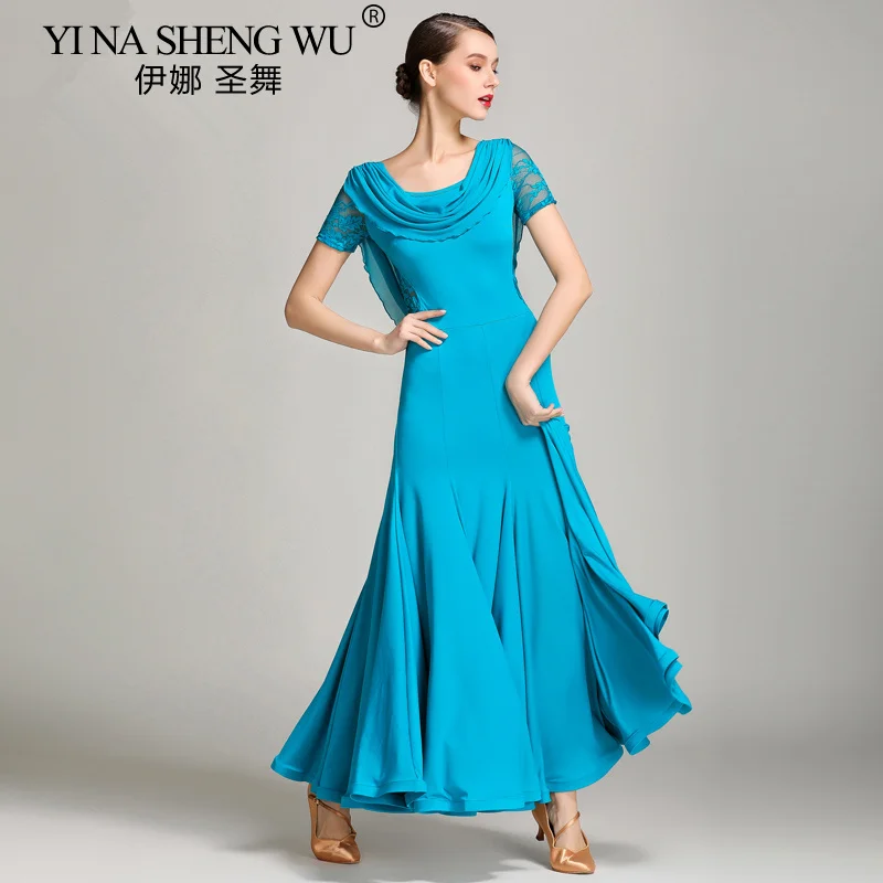 Nuevo vestido de baile moderno para adultos, vestido largo sexi con espalda descubierta para mujer, baile de salón estándar profesional, vals, Flamengo