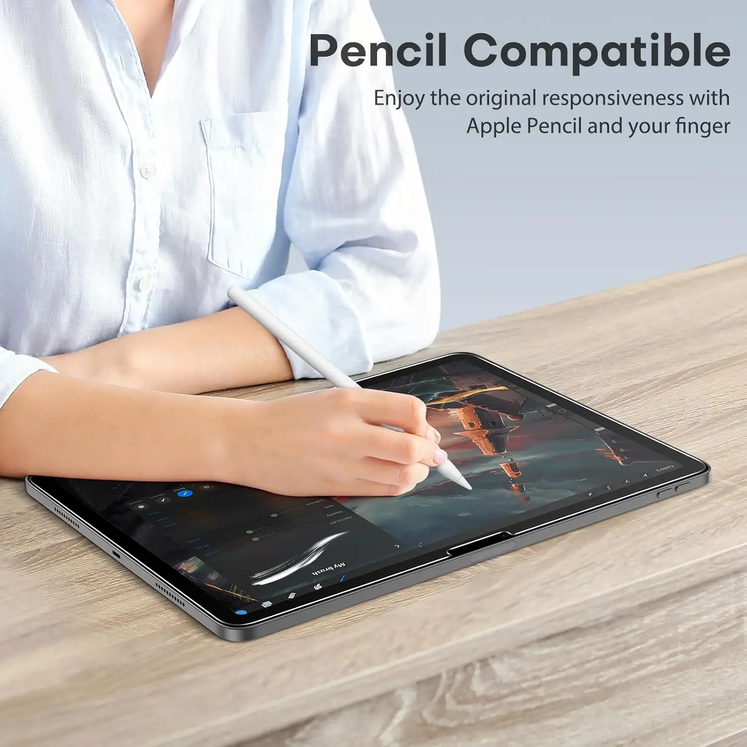 واقي شاشة لجهاز iPad Air 13 بوصة M3 2025 & M2 2024 (7th/6th Generation) وiPad Pro 13 بوصة M4 7th Gen، عبوتان من الزجاج المقسى