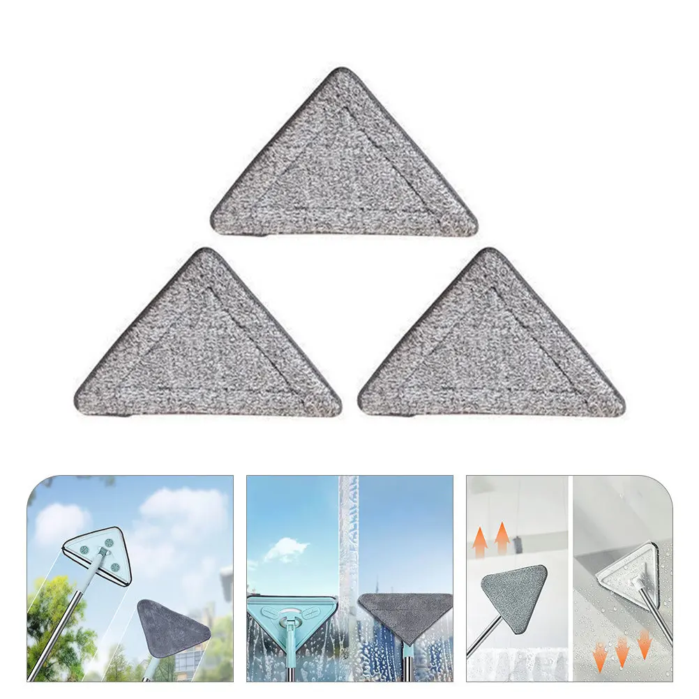 3Pcs Triangle Mop Pads Replacement Super Absorbent Cleaning Refill for Hardwood Floor Tile Marble Laminate Mop Head