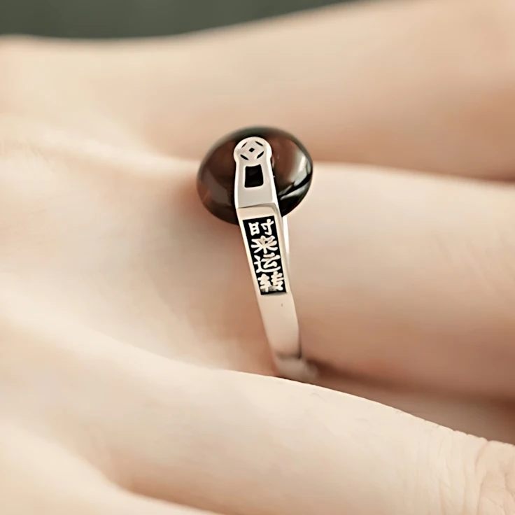 Sam Panda 925 Sterling Silver Button Copper Coin Ring For Women Retro Chinese Creative Design Retro Jewelry Gift Dropshipping