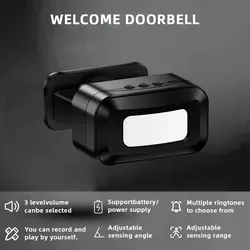 Wireless Guest Welcome Chime Alarm Door Bell PIR Motion Sneosr for Shop Company Entry Security Protection Smart Doorbell