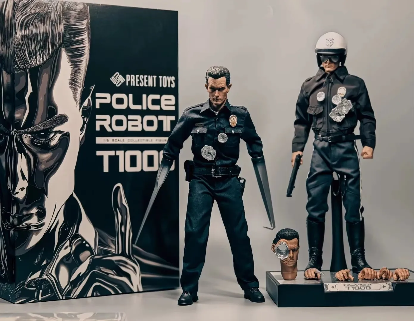 재고 있음 정품 현재 장난감 1/6 로봇 경찰 T1000 모바일 인형 Pt-Sp62 깜짝 생일 선물 모델 컬렉션 취미 장난감 선물