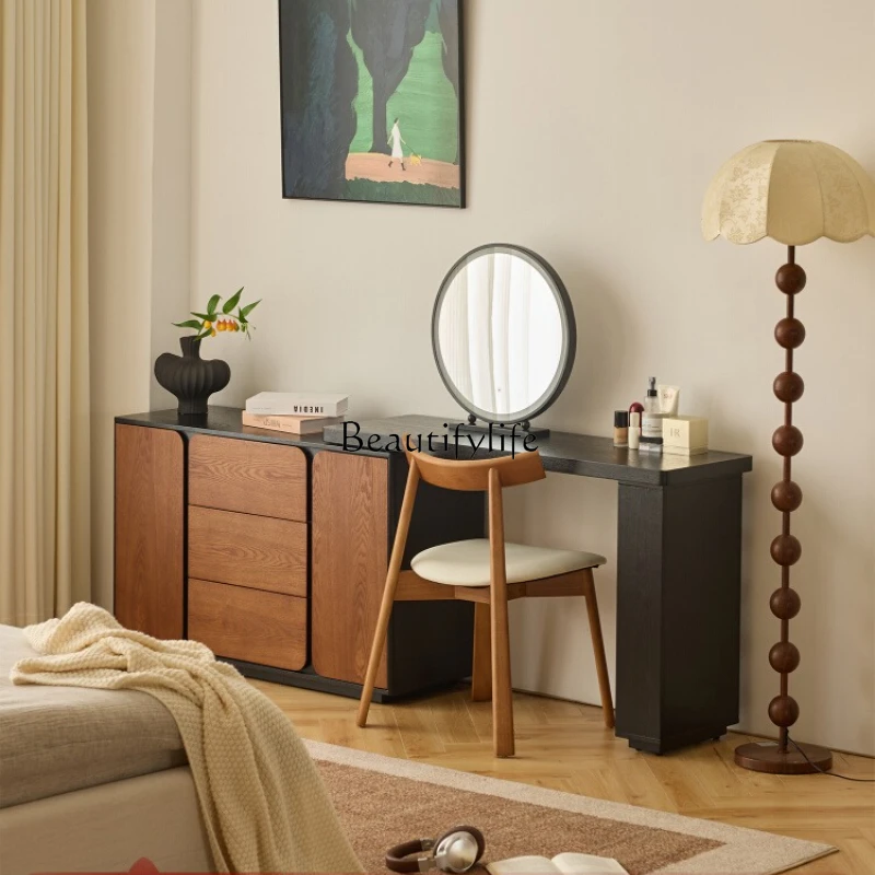 

*Dresser retractable chest integrated retro storage corner bedside cabinet