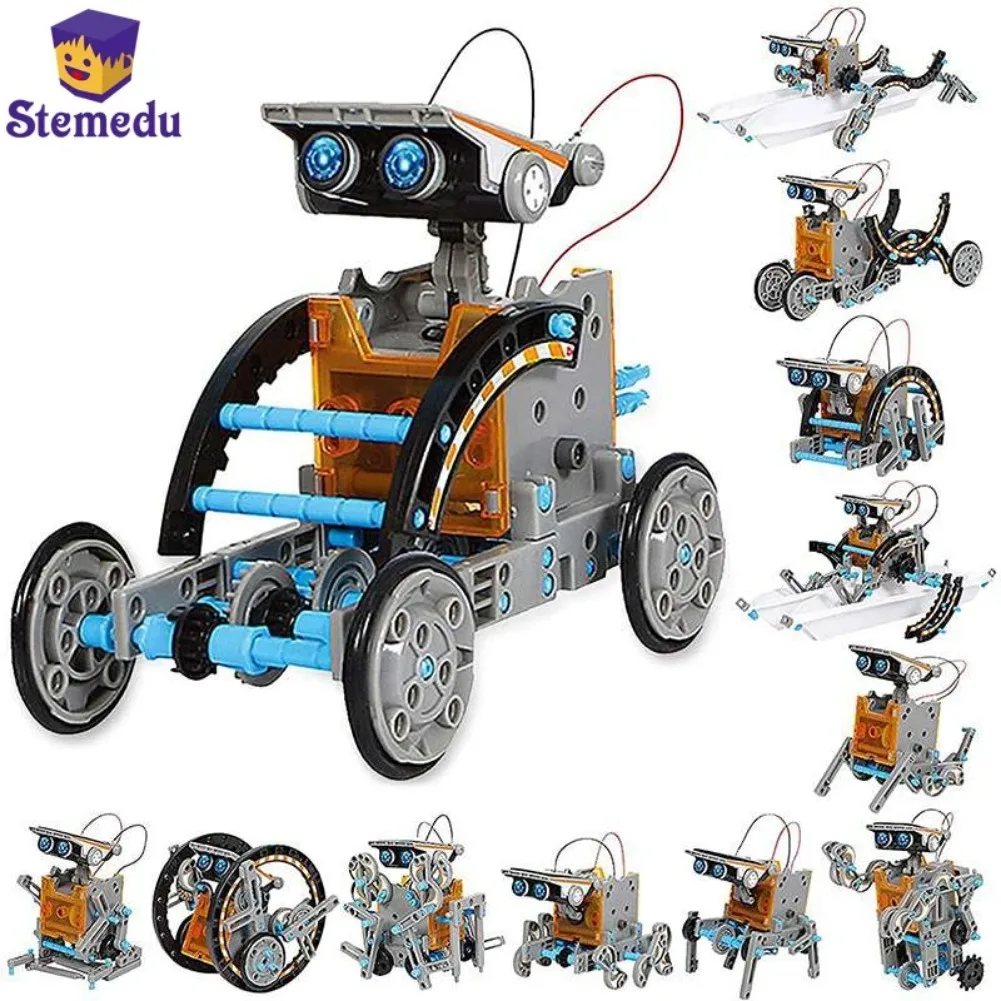 13-in-1 ソーラーパワーロボット、科学キット、ビルディングブロック、子供向けギフト、電子 DIY クリエイティブ教育組み立ておもちゃ
