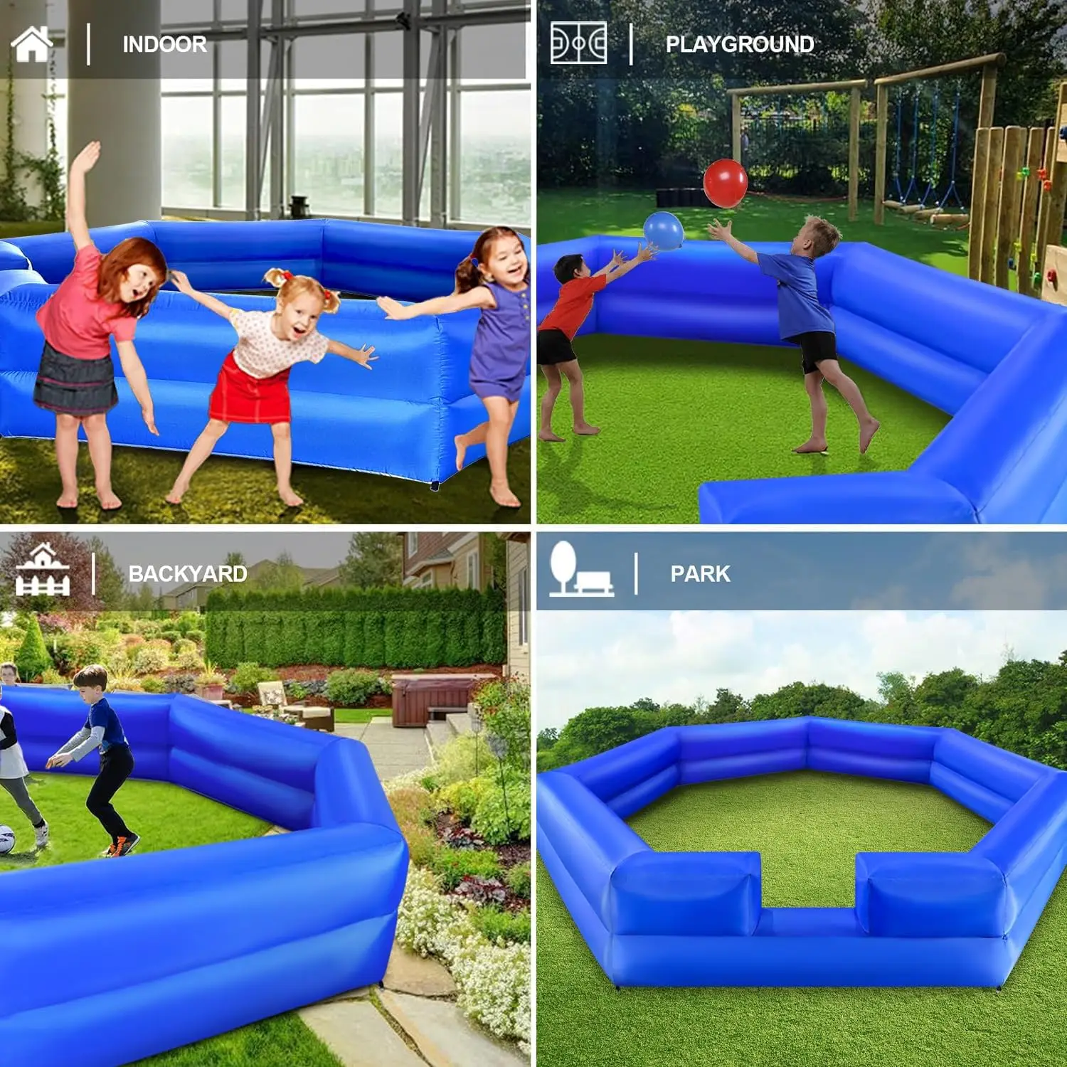 Gaga Ball Pit inflable para interiores y exteriores con soplador, pista Gagaball portátil para la escuela, actividades familiares, juegos deportivos inflables