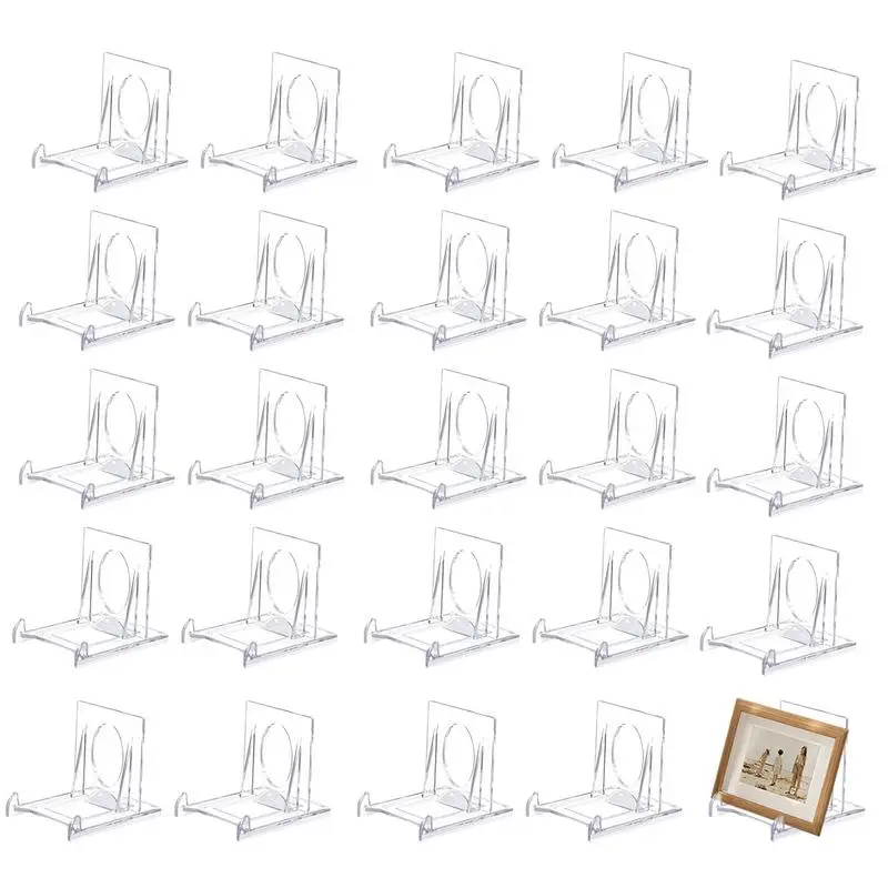 

Acrylic Plate Stands For Display 24Pcs Clear Photo Holders Adjustable Holder For Card Frame Picture Book Electronic Products