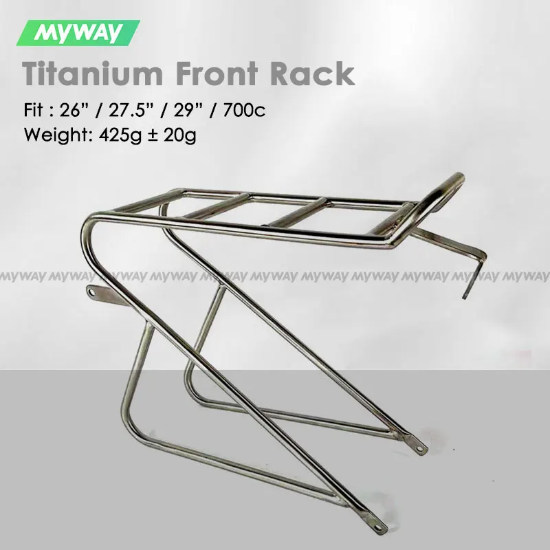 Titanium Alloy Front Carrier for Gravel Road MTB Bike, Travel Bicycle Front Rack Bicycle Accessories, 26/27.5/29/700C