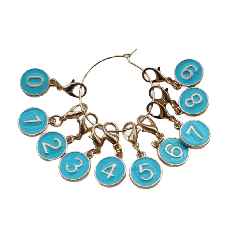 Nouveaux pendentifs numériques en émail bricolage 0-9 ensemble de pendentifs en alliage Unique avec fermetures à homard pour la fabrication de porte-clés, colliers et Bracelets