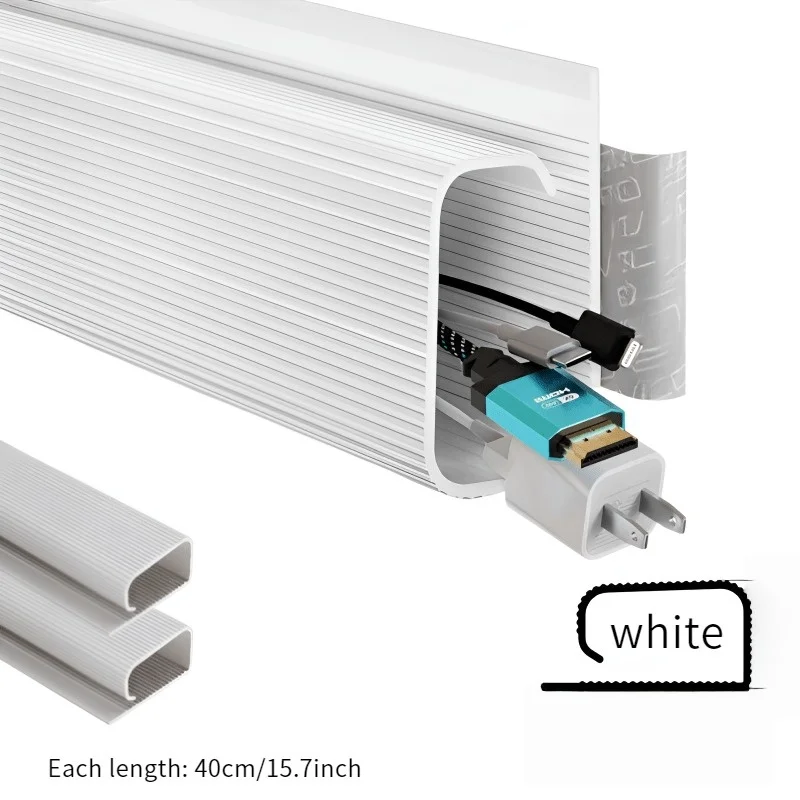 1Pcs Desktop Undertable Cable Rack Anti-extrusion Floor Cord Cover Self-Adhesive Durable Extension Wiring Duct Cable Protector