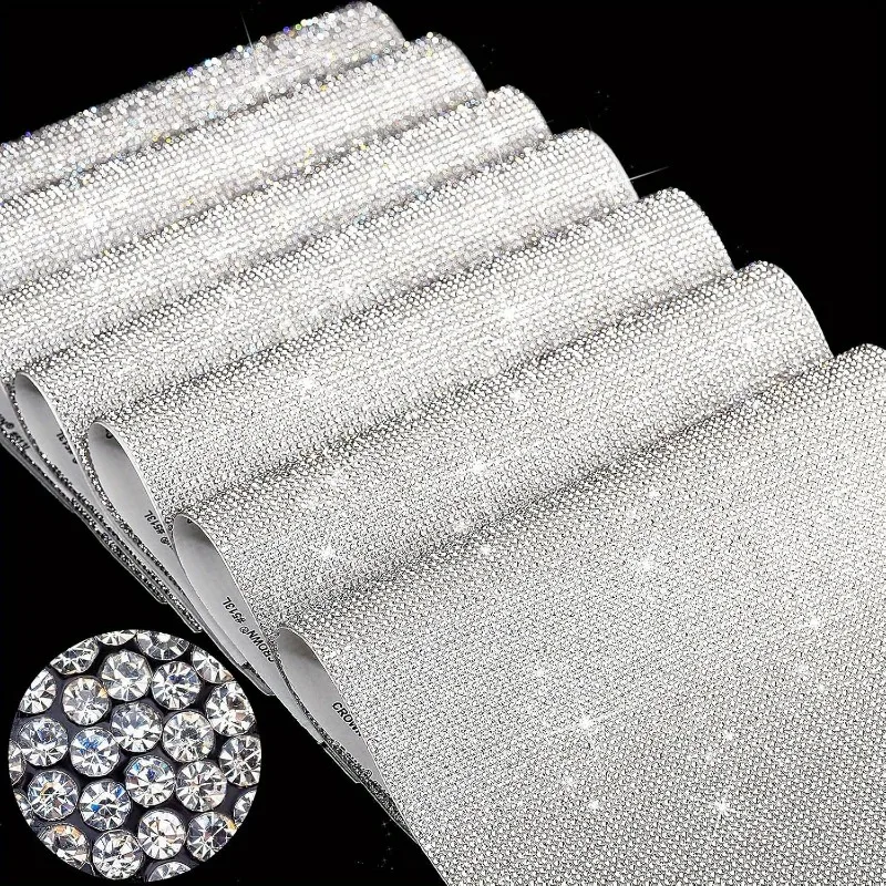 

5 Sheets Sparkling Crystal Rhinestone Diamond Stickers Self-Adhesive 2mm Glitter Gems DIY Crafts Car Phone Decor Sewing Supplies