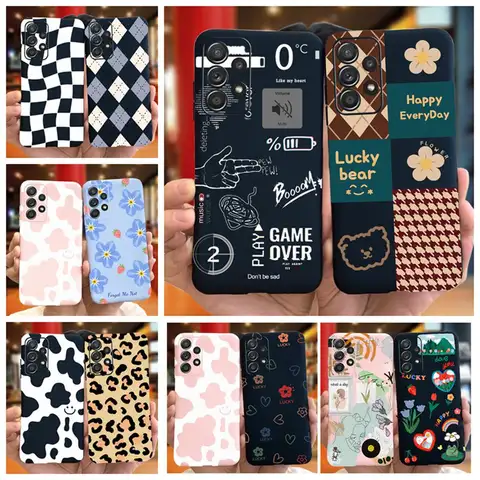 For Samsung Galaxy A23 Case Lovely Pattern Candy Color Silicone Phone Cases For Samsung A23 A 23 4G 5G Cover SM-A235F Soft Funda