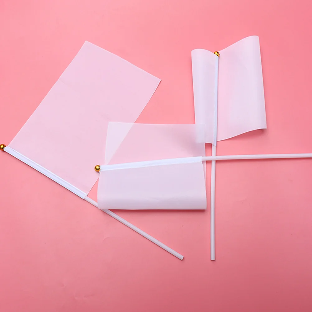 

25pcs White Signal Flags Handheld Polyester Referee Athletic Competition Lightweight Durable Waving Banner