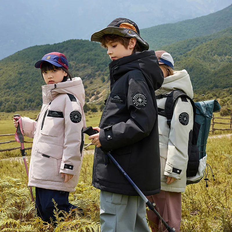 

Kid Girls Down Jacket 2025 Winter Zipper Teenager Girls Children's Puffer Coat Hooded Thick 5-14 Years Junior Boy Outerwear Coat