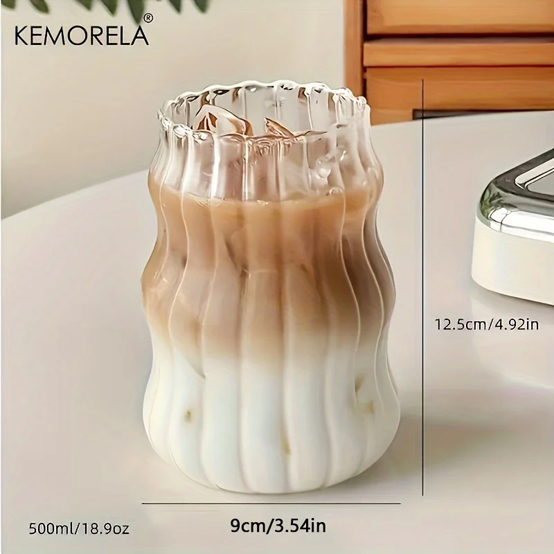 Set of Heat-Resistant Striped Glass Cups for Hot and Cold Drinks 2