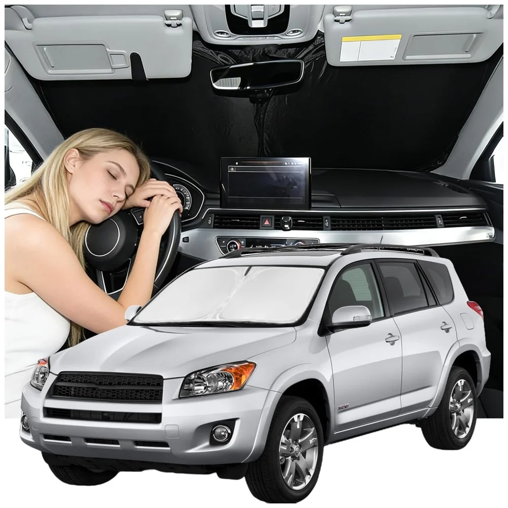 Windshield Sunshade For Toyota RAV4 2006-2012 Sun Shade UV Rays Shade Front Windshield Keep Cool Foldable