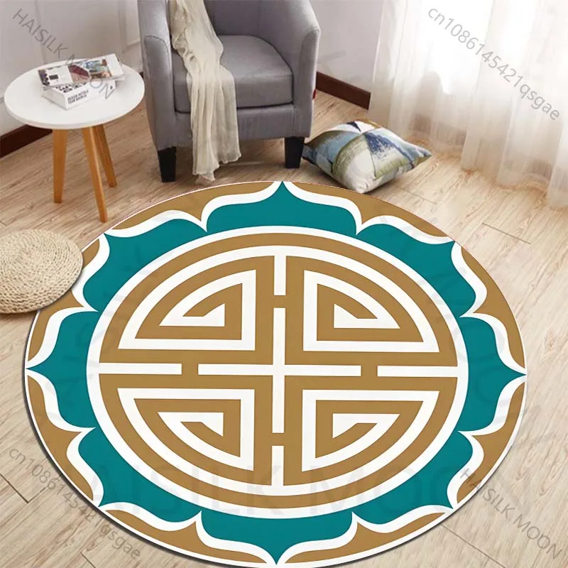 Traditional Oriental Pattern Design round carpet living room sofa table carpet large pet mat soft round carpet home decor