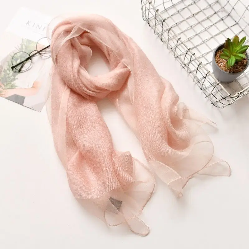 High-end Korean Version Double-layer Mohair Wool Silk Scarf Mulberry with Cheongsam Shawl Summer Outside Fashion Trend