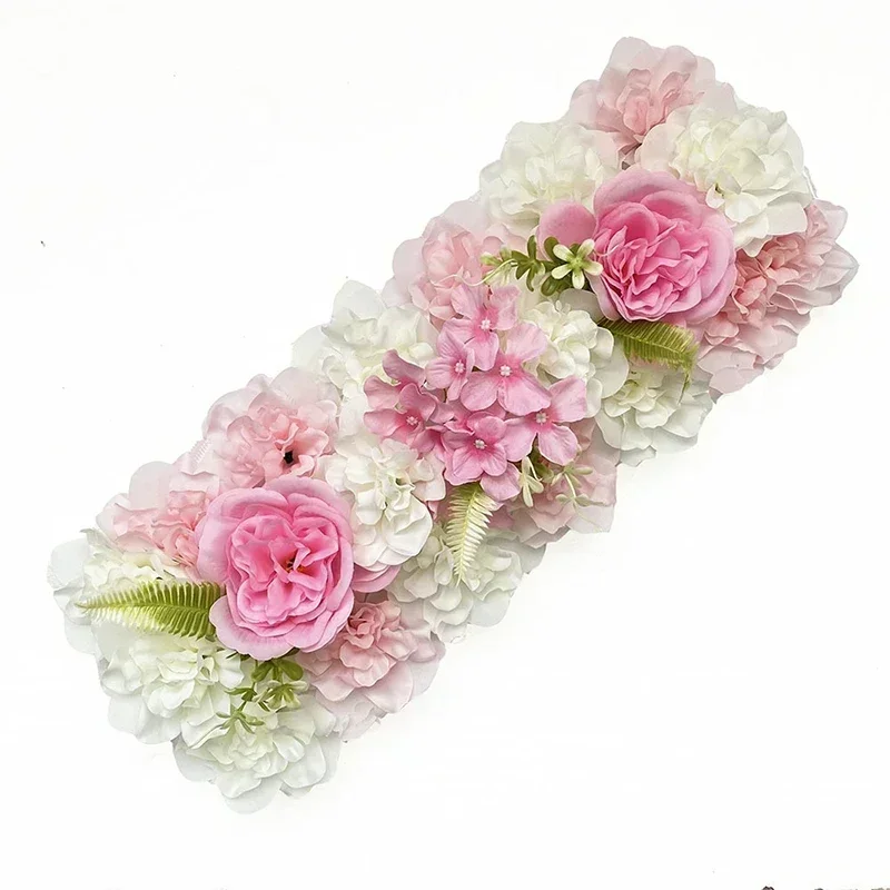 Artificial Rose Flower Panel For Wedding Decor Party Bridal Shower Decor Fake Silk Roses Arc Floral Flower Pink Series