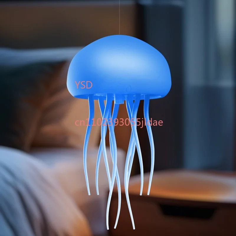 Dynamic RGB Jellyfish Lamp Voice Control Color Changing Romantic Rechargeable Ambient Night Light Home Creative Lighting
