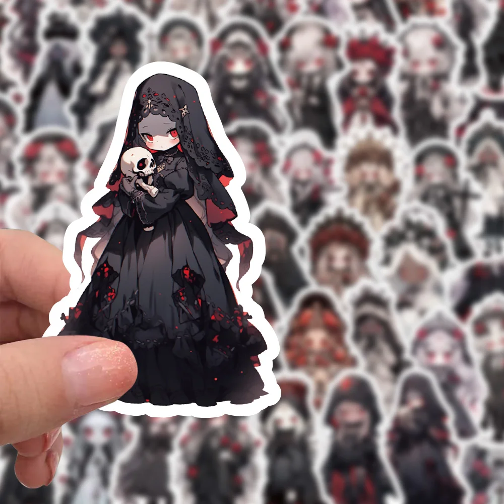 10/60PCS Dark Little Girls Graffiti Stickers Cool Cartoon Decal Notebook Phone Guitar Skateboard Waterproof Sticker Kid Toys