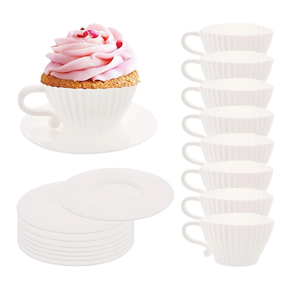 

4Set Non-Stick Silicone Muffin Cups Reusable Cupcake Baking Cup Liners For Party Christmas Birthday Afternoon Tea Baking Mold