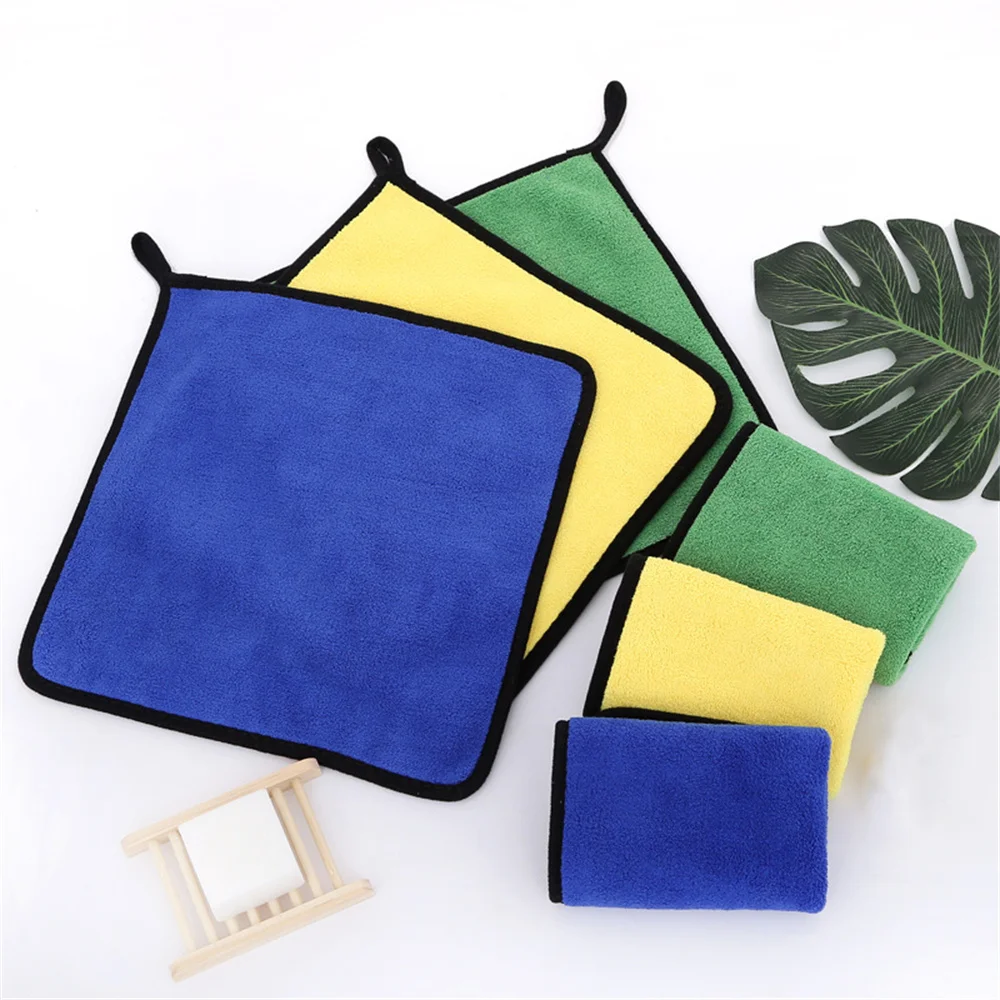 1/2PCS Bait Towel Thickening Microfiber Absorbent Fishing Towel With Clip Non-stick Outdoors Sports Camping Wipe Hands Car