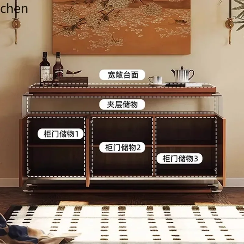 HYS  Vintage Style Sideboard Retro Year-Round Wall-Mounted Integrated High-End Solid Wood Storage