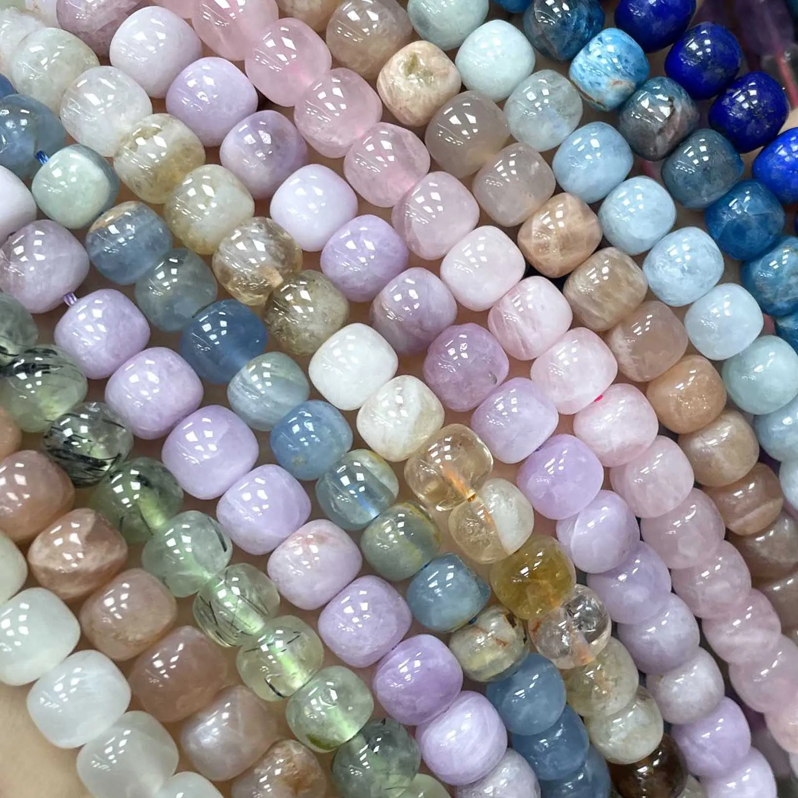 7X8MM Natural Gem Stone Vintage Citrine Aquamarine Apatite Loose Spacer Beads For Jewelry Making Diy Bracelet Charms Accessories