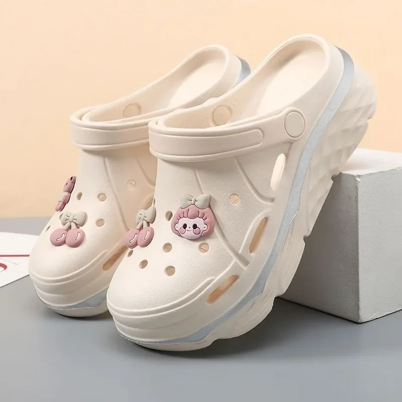 Girls DIY Chunky Platform Sandals for Women Mujer Summer Thick Sole Slides Beach Slippers Woman Non Slip EVA Clogs Garden Shoes