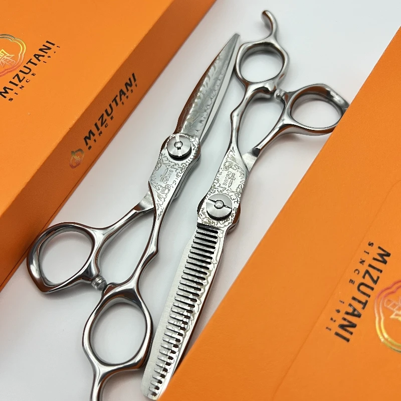 

MIZUTANI barber， professional haircut tools,thinning scissors, Scissors set, 6.0-inch 440C VG10.