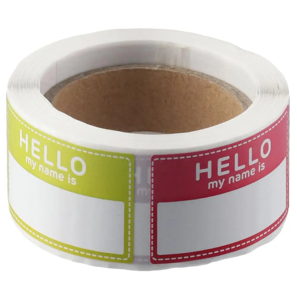 Multi Purpose Hello My Name is Name Tag Self-Adhesive Blank Name Stickers 200 Pcs 8 Colors Name Labels Home