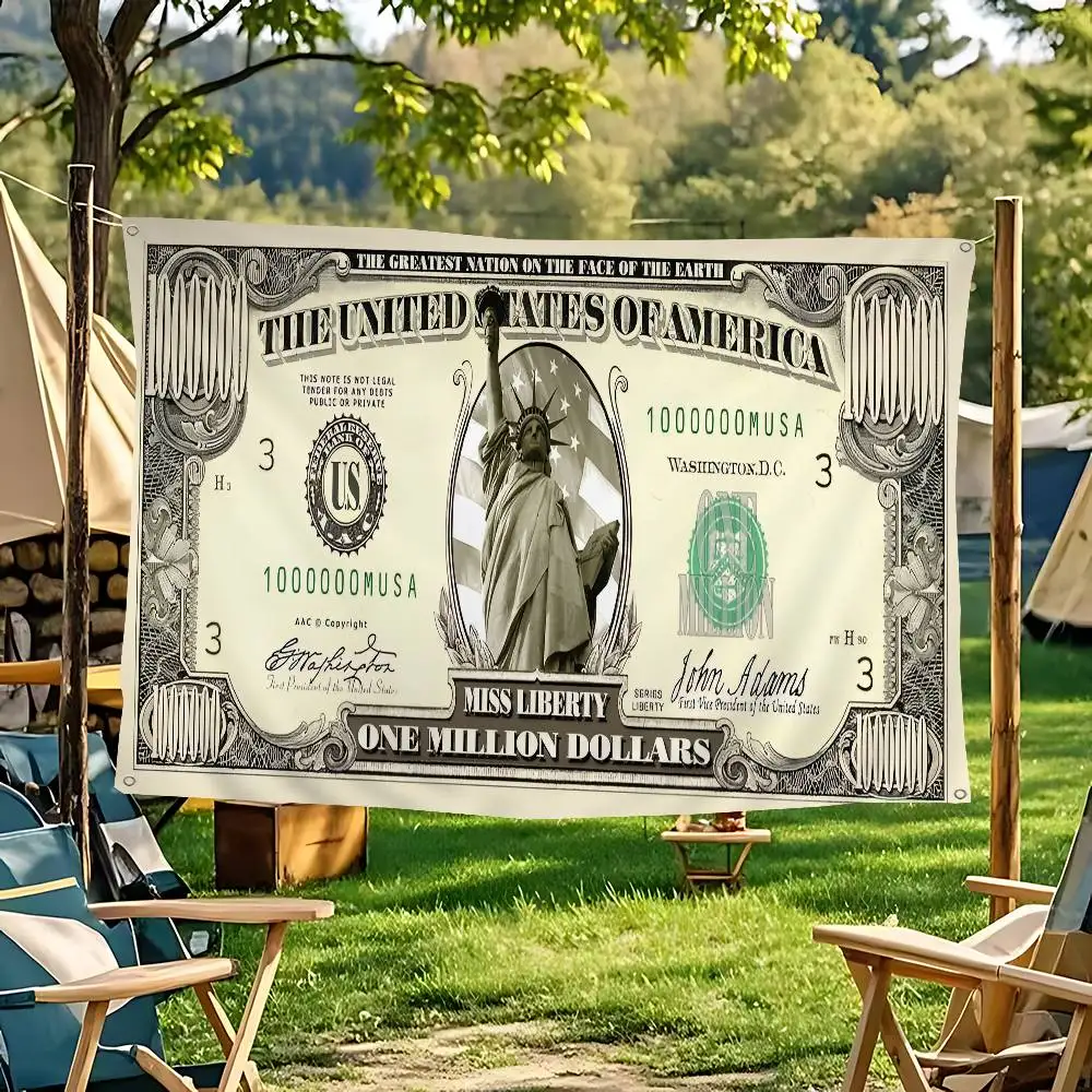 Dollar Money Large Size Flags Printing Patterns Interesting Birthday Party Decorations Banner