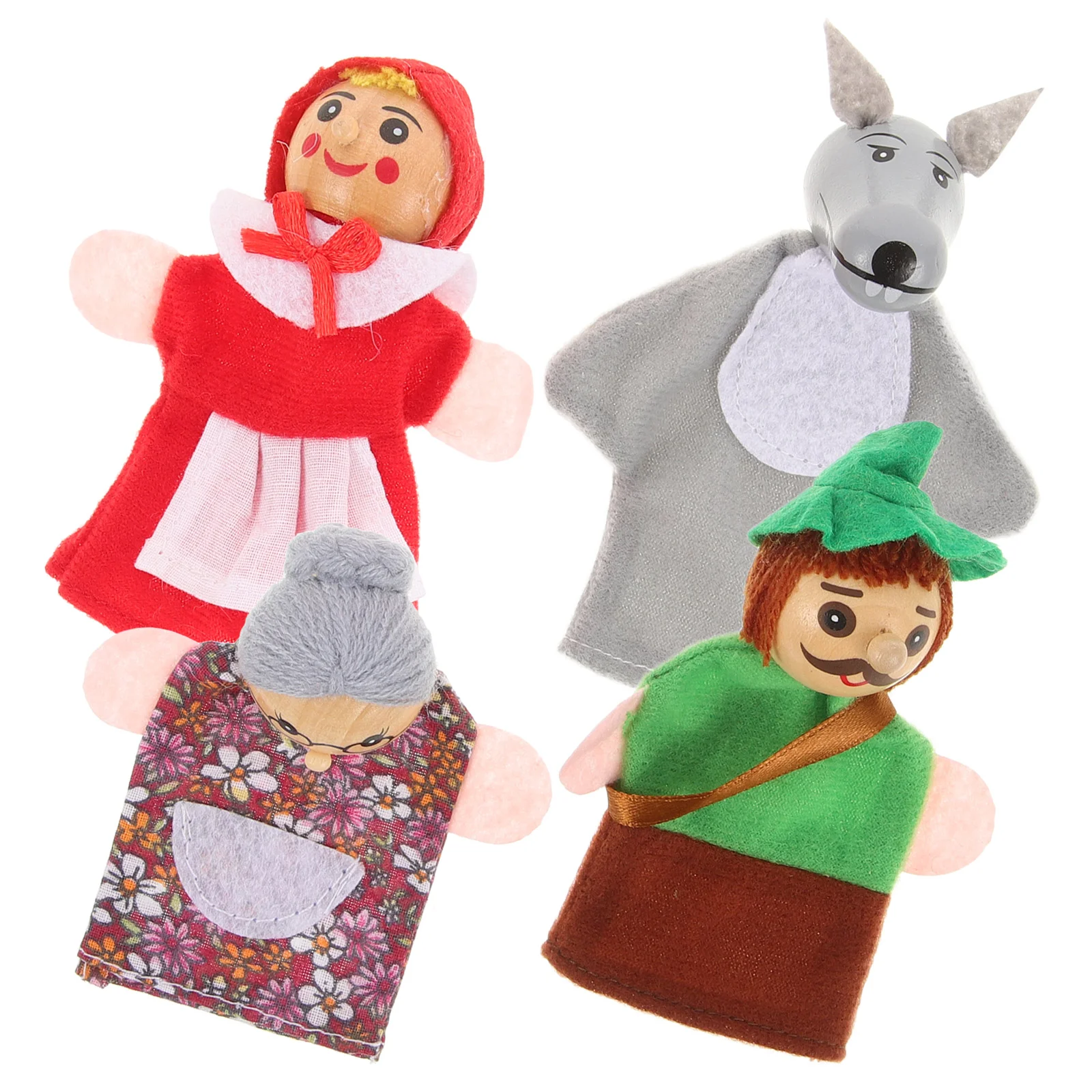 4 Pcs Finger Puppet Toys Story Telling Puppets Figures Christmas Set for Kids Animals Children Fabric Toddler Interactive