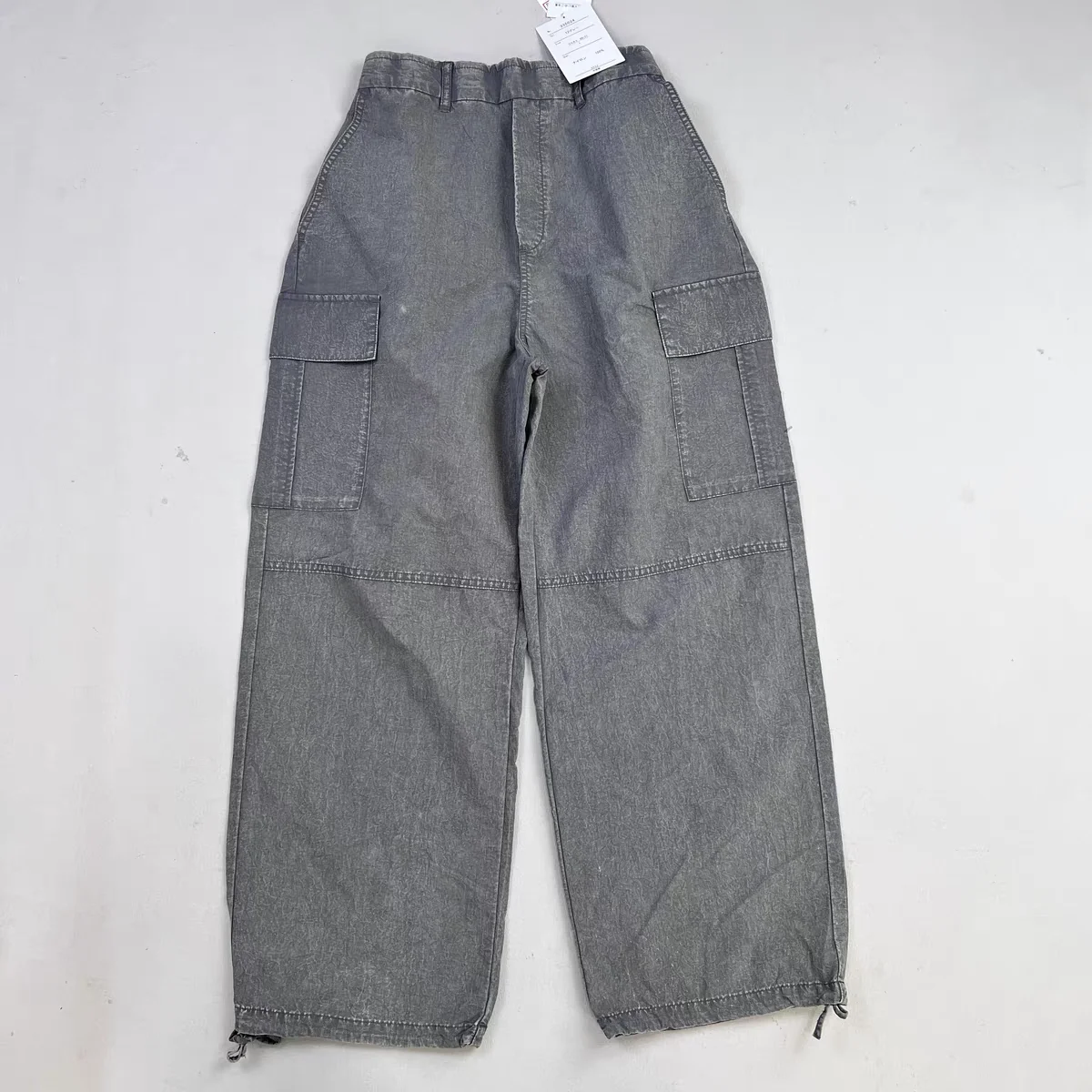 Damskie spodnie casual z nylonu Qui Dry, styl vintage, elastyczna talia, luźne, wygodne, uniwersalne, długie spodnie z prostymi nogawkami, zapinane na zamek...