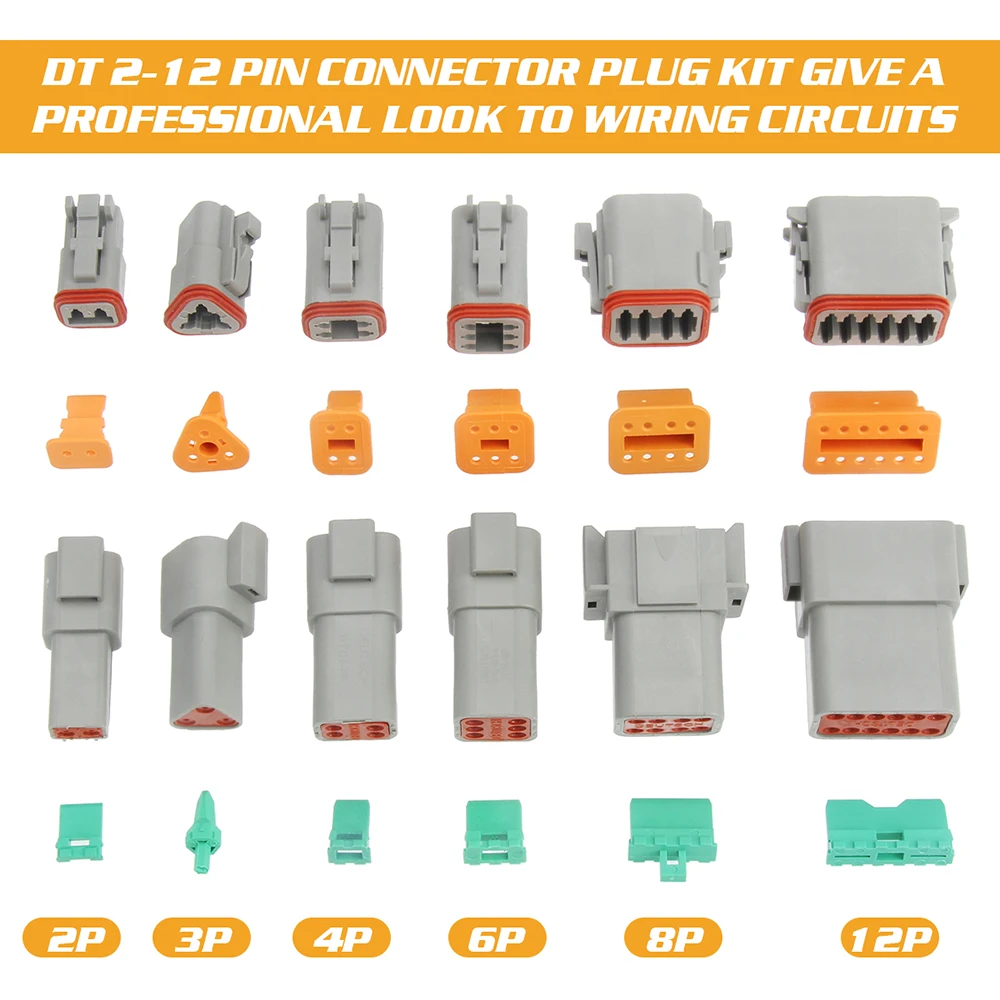 Deutsch DT conector impermeável do fio, plugue elétrico do carro, chicote de caminhão, 445 185 85Pcs