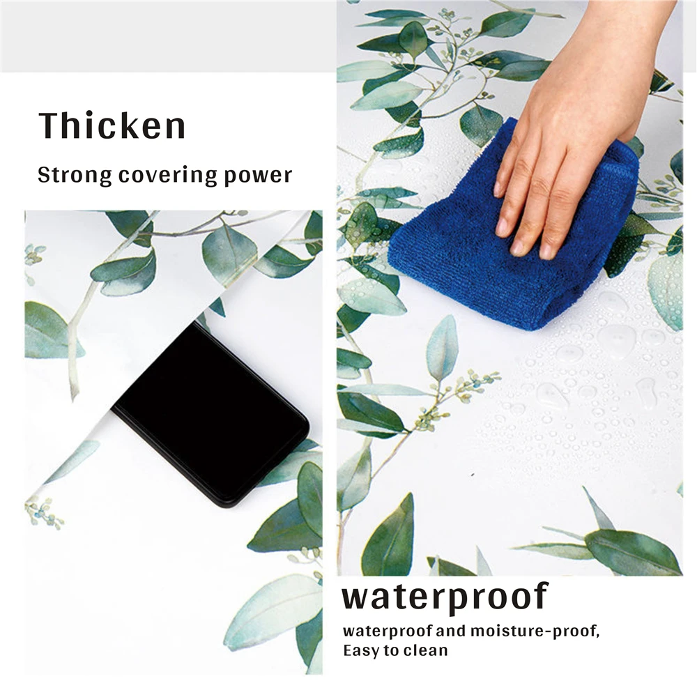 Green Leaf Wallpaper Vinyl  Self Adhesive Contact Paper Removable Waterproof Wallpaper for Furniture Renovation Decor Live Room
