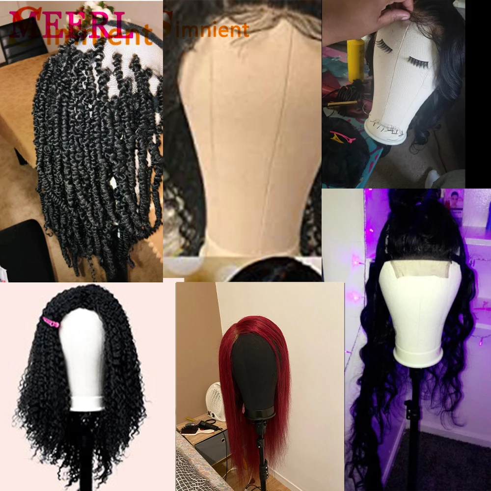 Training Mannequin Head Canvas Block Head Display Styling Mannequin Manikin Head Wig Tripod Stand Free Get T Pin Wig Install Kit