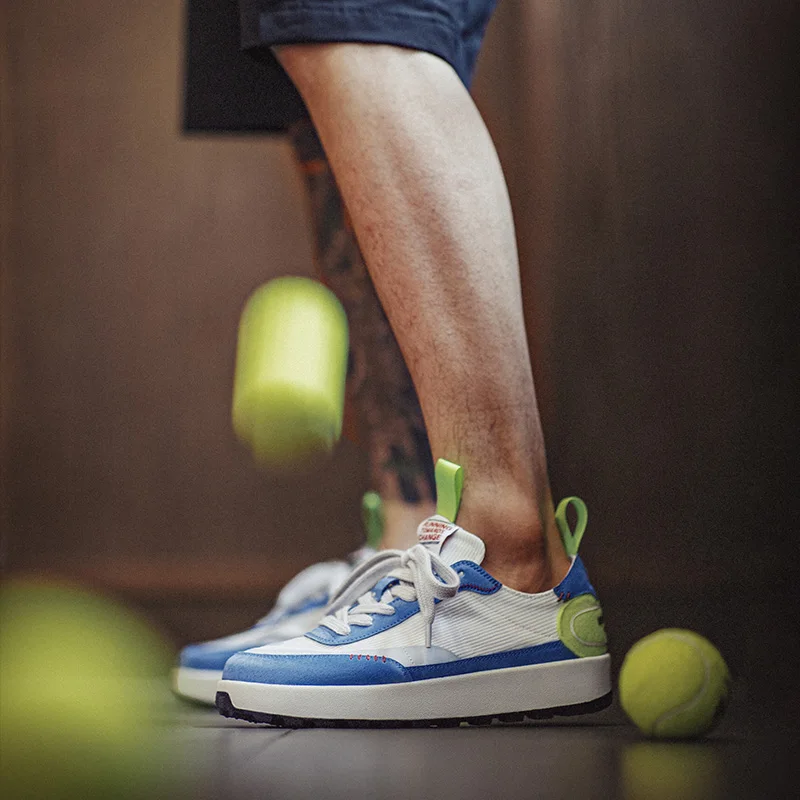 

Maden Summer Color-Block Mesh Running Shoes Men Breathable Low-Top Tennis Sneakers Thick-soled Casual Versatile Anti-slip Shoes