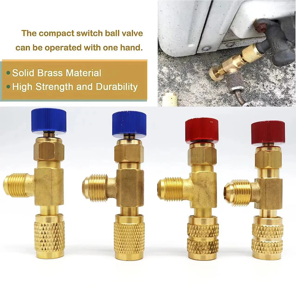 Air Conditioning Fluoride Valve with Brass Construction Designed for Safe Connection of Coolant Charging Hoses