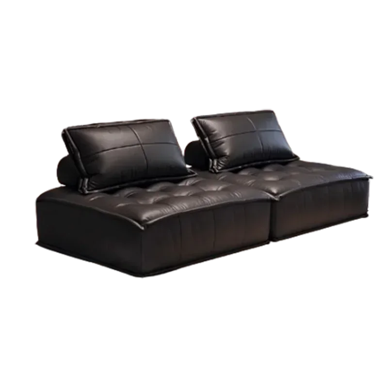AAhot Sale Ottoman Black Sofa Latex Single Lounge Living Room Couch Puffs Sectional