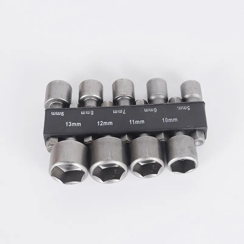 Zestaw 9 szt. kluczy nasadowych sześciokątnych wewnętrznych, uchwytów, wkrętaków, przedłużek nasadek, zestawu do nakrętek pneumatycznych, wiertarskich, akcesoriów narzędziowych