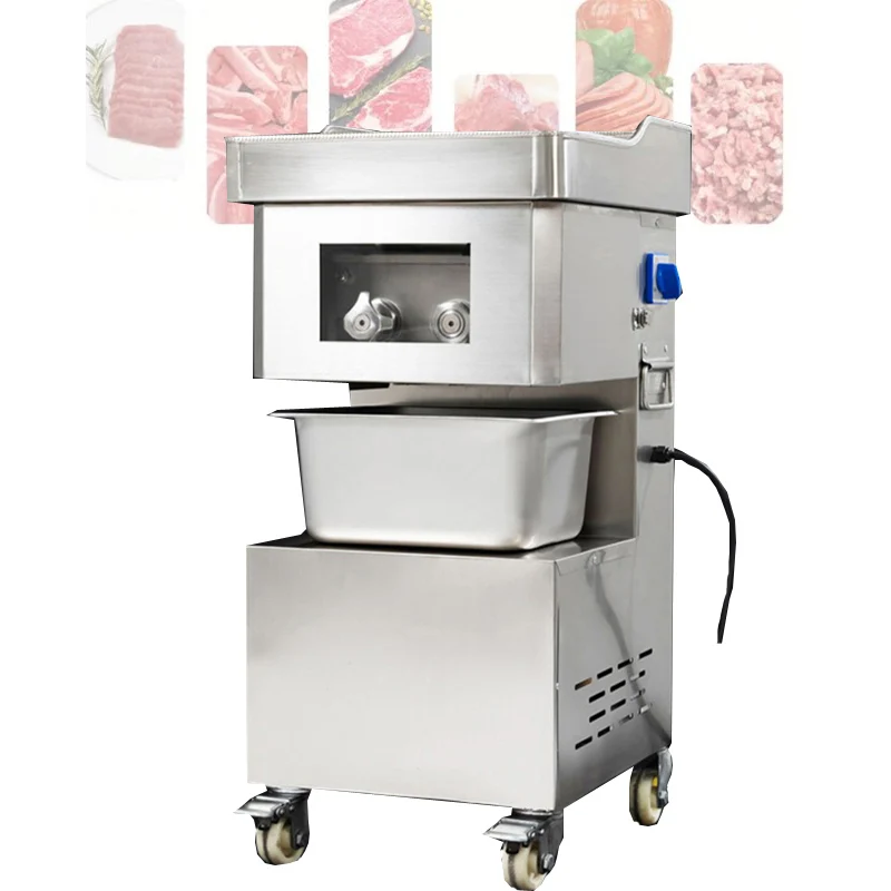 

500KG/H Stainless Steel 2.5mm-20mm Customized Blade 110v 220v Electric Commercial Fresh Meat Slicer Processing Machine