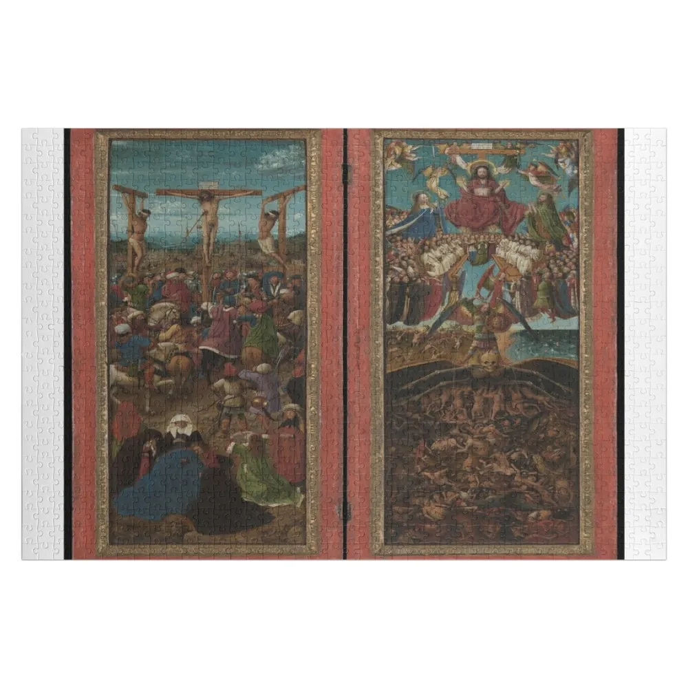 The Crucifixion : the last judgement by Jan van Eyck Jigsaw Puzzle Picture Jigsaw Custom Photo Custom Wooden Gift Puzzle
