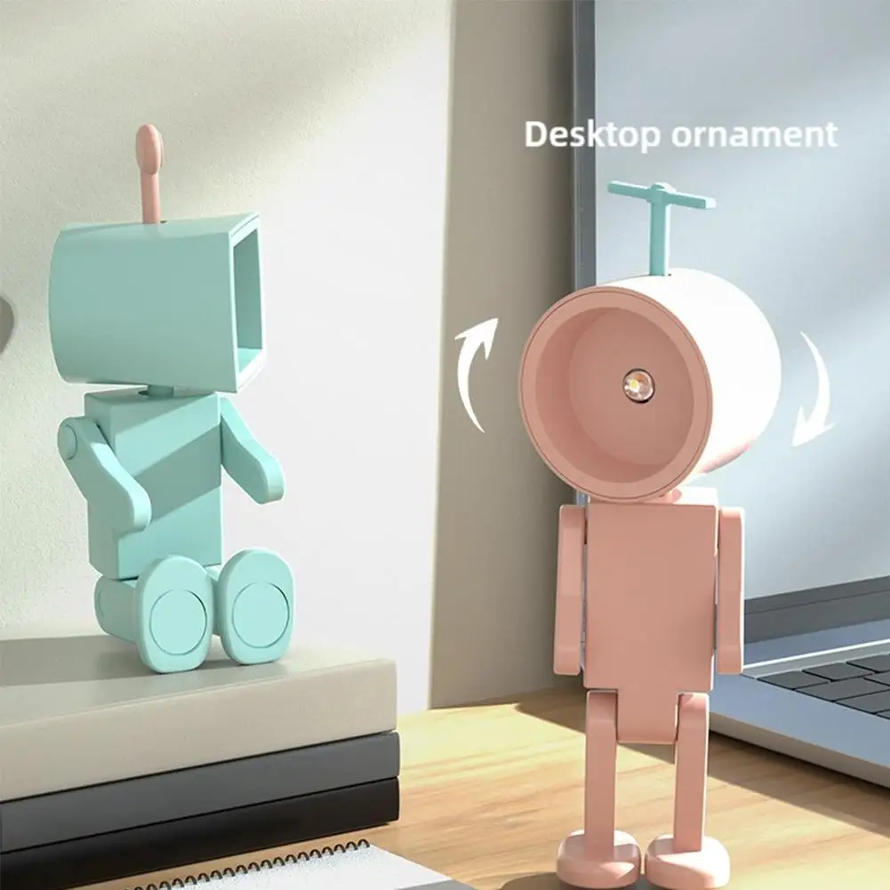 Astronaut Magnetic Night Light LED Mini Robot With Battery Powered Book Light Desktop Building Block Decoration Atmosphere Light