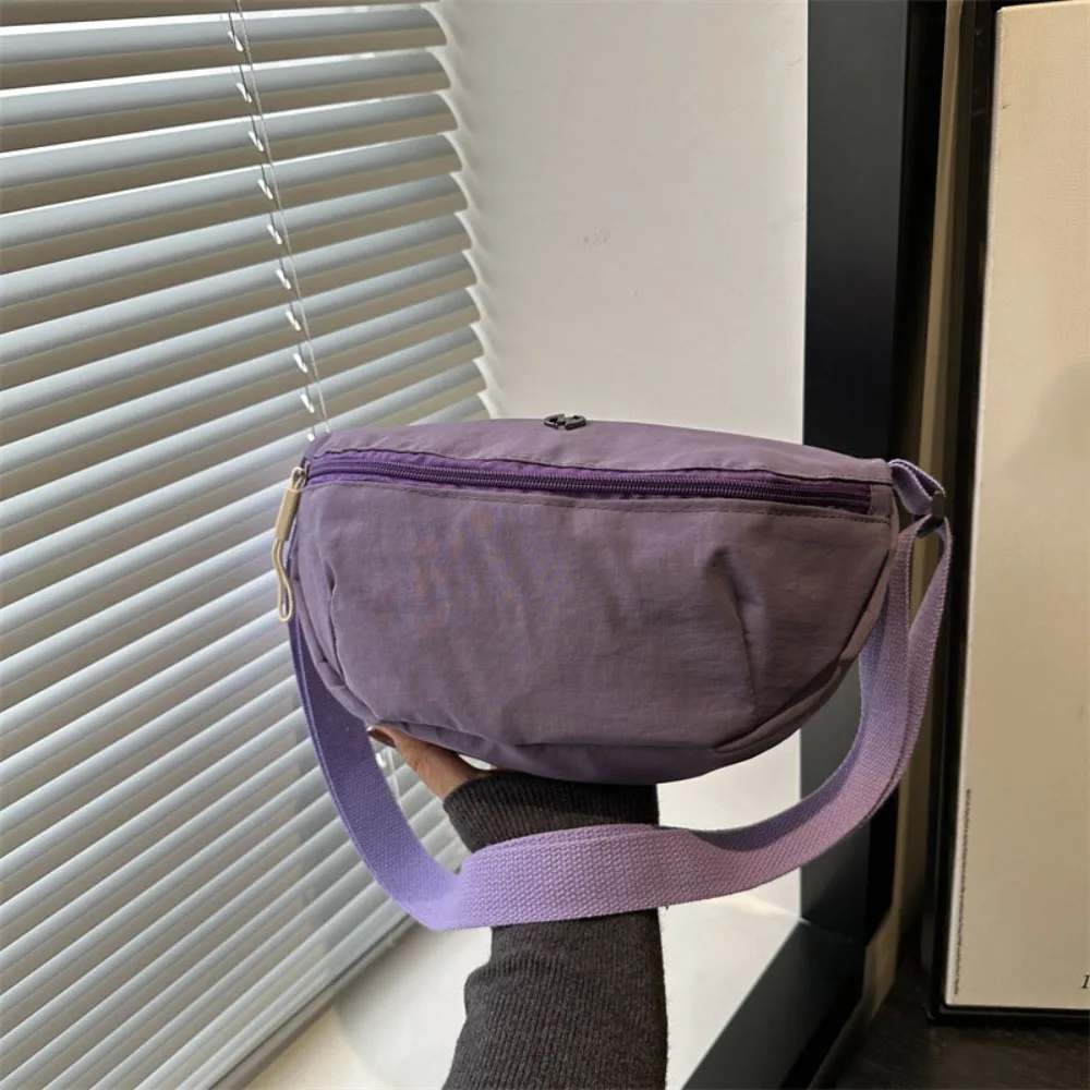 

Нейлоновая сумка через плечо с широким плечевым ремнем, большая вместительная однотонная сумка через плечо из ткани Оксфорд, сумка-мессенджер в корейском стиле