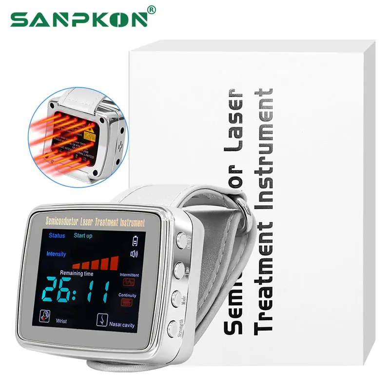 650nm Laser Therapy Watch Diabetes High Blood Pressure Treatment 3 Mode Nose Wrist Irradiation Physiotherapy Sinusitis Treatment