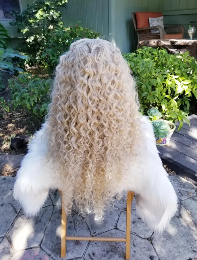 Perruque Lace Front Wig synthétique bouclée et crépue pour femme, perruque Blonde blanche claire, perruque bon marché de haute qualité, en liquidation, utilisation quotidienne