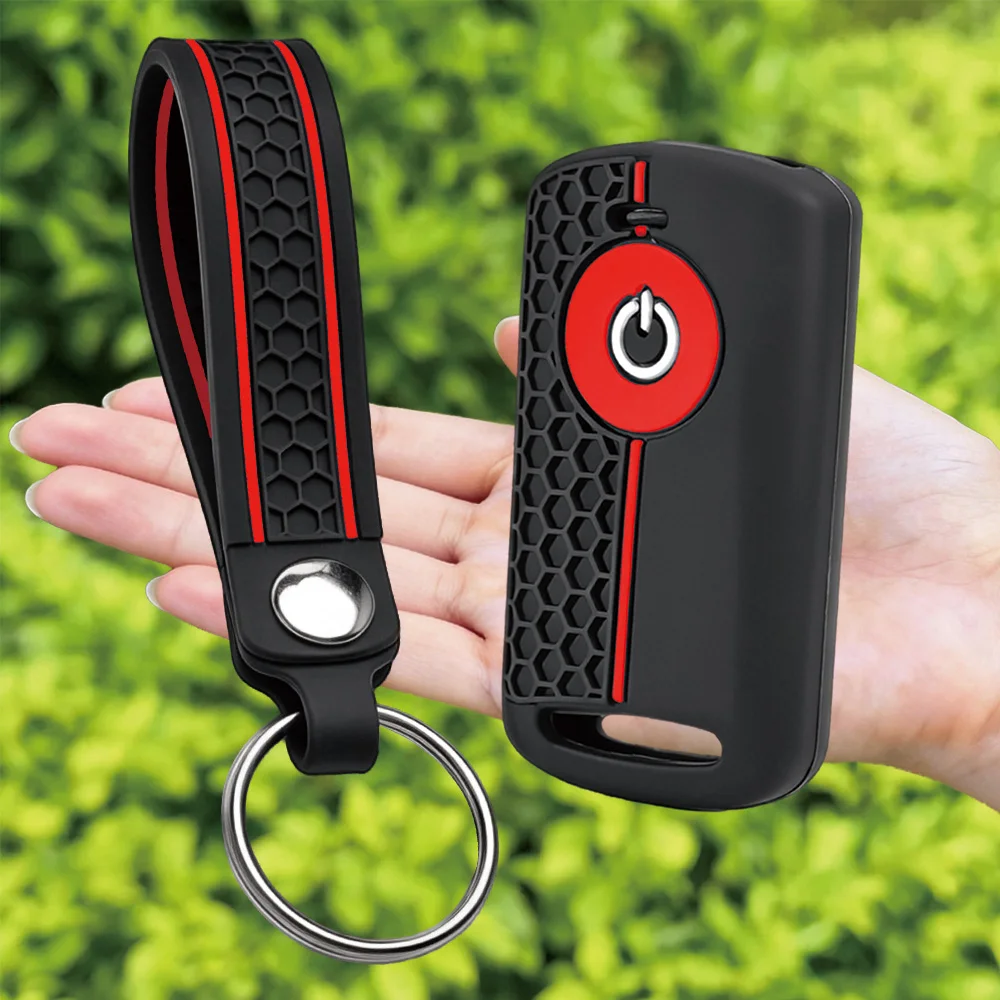 For Yamaha XMAX 125 250 300 400 NMAX 125 155 TMAX 530 560 Tricity Soft Touch Key Protector With Finger Loop And Key Ring