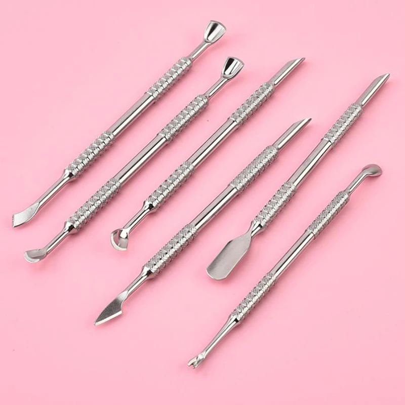 

Double Ended Stainless Steel Cuticle Pusher Dual Sided Shaped Ingrown Toenail Lifter Remover Trimmer Nail Art Care Tools