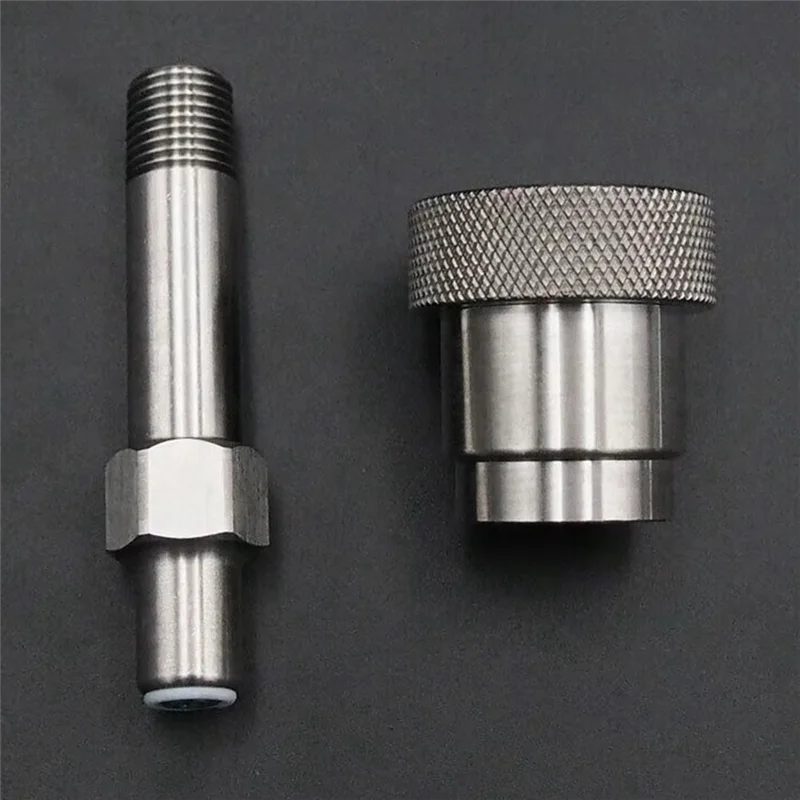 TKOH-SS-CGA 347 عدة الفولاذ المقاوم للصدأ 1/4 بوصة MNPT اليد ضيق الجوز و 3 بوصة الحلمة 347 موصل الزجاجة الغلاف الجوي